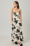 Ivy Printed Backless Maxi Dress - Bone/Black/Gray - RESTOCKING ETA 12/3/25 - PREORDER