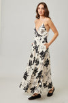 Ivy Printed Backless Maxi Dress - Bone/Black/Gray - RESTOCKING ETA 12/3/25 - PREORDER