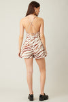 Gracelynn Zebra Print Open Back Romper