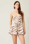Gracelynn Zebra Print Open Back Romper