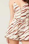 Gracelynn Zebra Print Open Back Romper