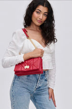 Rosabella Quilted Gold Double Chain Bag