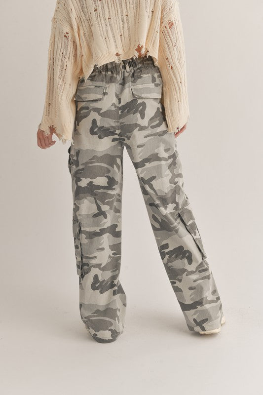 Silvana Camo Cargo Wide Leg Pants