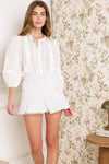 Cadet Polka Dot Ruffle Hem Skort