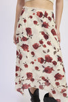 Amberly Floral Strapless Neck Tie Top & Midi Skirt Set