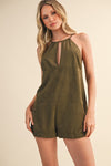 Jessalyn Suede Keyhole Romper