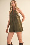 Jessalyn Suede Keyhole Romper