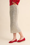 Adara Sequin Pencil Maxi Skirt