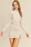 Khalsa Rib Knit Long Sleeve Top & Mini Skirt Set