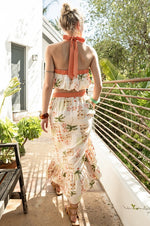 Mirelle Summer Print Halter Top & Maxi Skirt Set