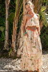 Mirelle Summer Print Halter Top & Maxi Skirt Set