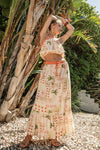 Mirelle Summer Print Halter Top & Maxi Skirt Set