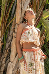 Mirelle Summer Print Halter Top & Maxi Skirt Set