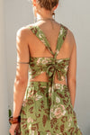 Estella Printed Back Tie Cut Out Vest Top & Maxi Skirt Set