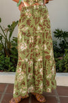 Estella Printed Back Tie Cut Out Vest Top & Maxi Skirt Set