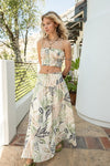 Yesenia Printed Smocked Top & Maxi Skirt Set