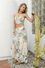 Yesenia Printed Smocked Top & Maxi Skirt Set