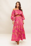 Abigail Tropical Off The Shoulder Top & Maxi Skirt Set