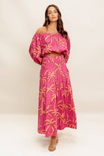 Abigail Tropical Off The Shoulder Top & Maxi Skirt Set