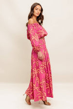 Abigail Tropical Off The Shoulder Top & Maxi Skirt Set