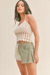 Yareli Crochet Lace Up Halter Crop Top