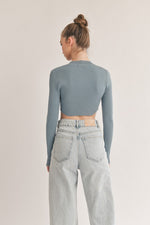 Aimee Ribbed Mini Sweater - Blue
