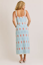 Ellize Knit Lobster Print Sweater Midi Dress