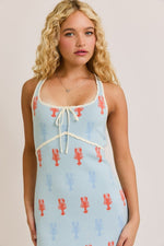Ellize Knit Lobster Print Sweater Midi Dress