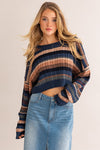 Nicia Ribbed Striped Mini Sweater