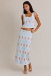 Tess Knit Lobster Print Top & Maxi Skirt Set