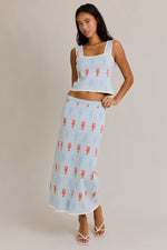 Tess Knit Lobster Print Top & Maxi Skirt Set