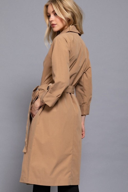 Livia Belted Trench Coat - Black