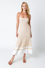 Lorell Knit Midi Dress - Tan/Ivory