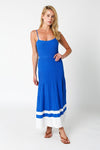 Lorell Knit Midi Dress - Blue/White