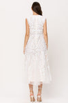 Charis 3D Lace Midi Dress - White