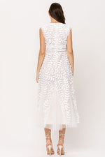 Charis 3D Lace Midi Dress - White