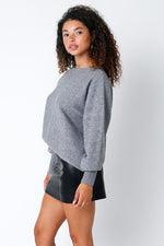 Cheryl Knit Crop Top & Midi Skirt Set - Grey