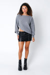 Cheryl Knit Crop Top & Midi Skirt Set - Grey