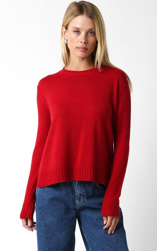 Nevelle Crew Neck Long Sleeve Sweater Top