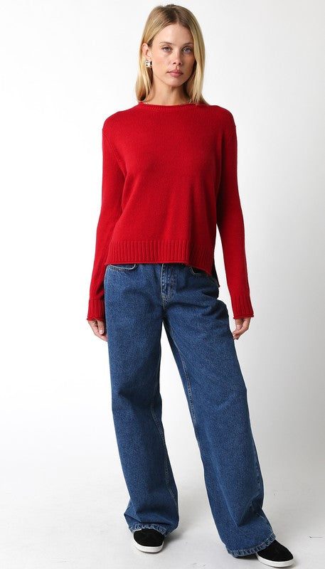 Nevelle Crew Neck Long Sleeve Sweater Top