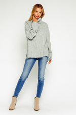 Embry Turtle Neck Sweater - Grey