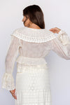 Cameron Romantic Lace Ruffle Detail Long Sleeve Top