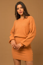 Brigitta Sweater Mini Dress - Apricot
