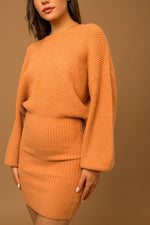 Brigitta Sweater Mini Dress - Apricot