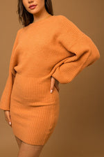 Brigitta Sweater Mini Dress - Apricot