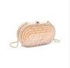 Shanti Acrylic Oval Clutch - Champagne