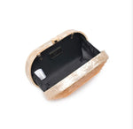 Shanti Acrylic Oval Clutch - Champagne