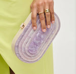 Shanti Acrylic Oval Clutch - Lavender