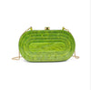 Shanti Acrylic Oval Clutch - Citron