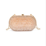 Shanti Acrylic Oval Clutch - Champagne